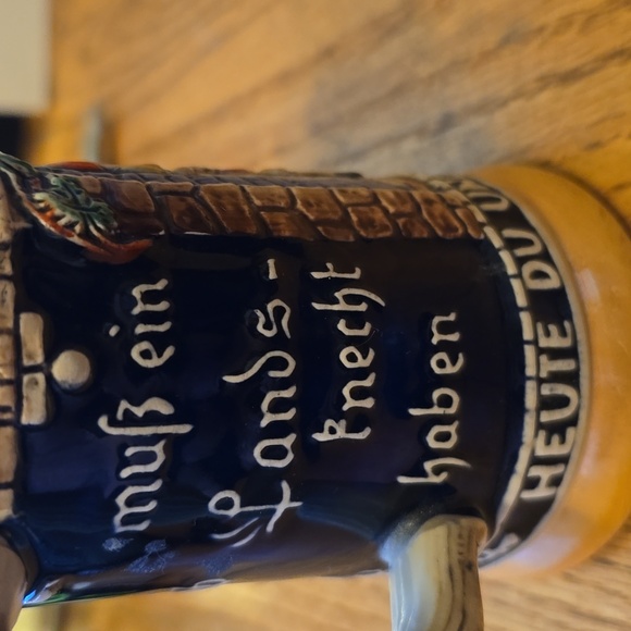 Vintage German Biersteins with Pewter Lids - Set of 2 - Picture 9 of 11